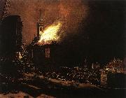 POEL, Egbert van der The Explosion of the Delft magazine af oil painting artist